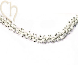 nagelketting met rocailles wit