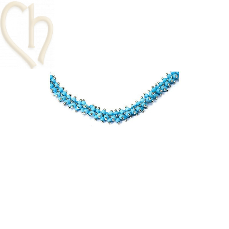 chain with seedbeads bleu