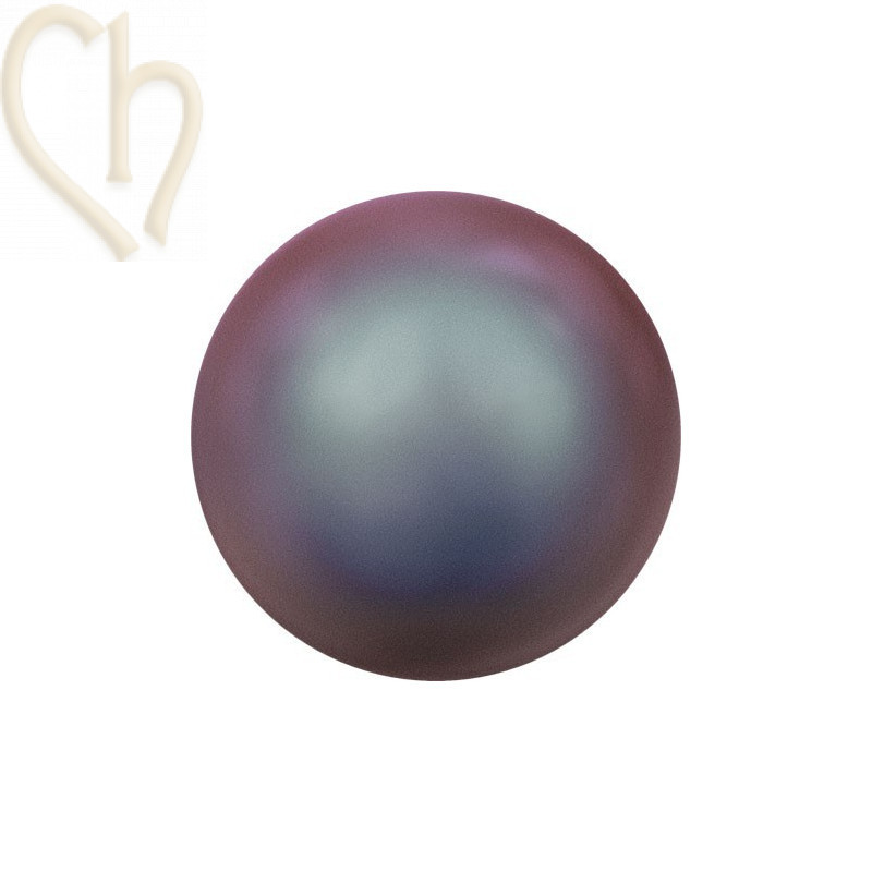 Swarovski bol 10mm half gaatje Iridescent Red Pearl