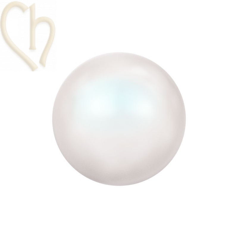 swarovski balls pearl 6 mm half pierced Pearlescent White Pearl