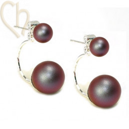 Boucle d'oreilles pour Swarovski nacre demi-percée