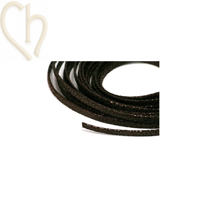 leather leopard metal style 5mm brown