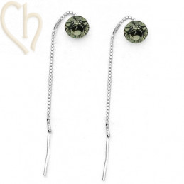 chaine d'oreille argent .925 avec support pour boule au strass ss19