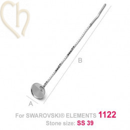 oorketting zilver .925 met bevestiging voor strass ss19 of bol