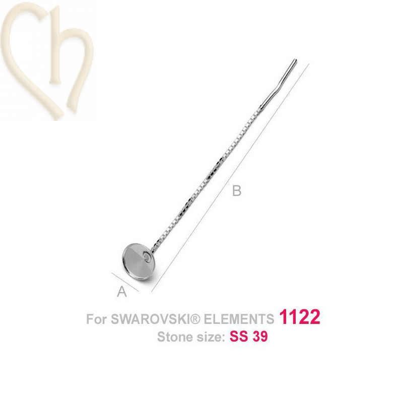 earchain silver .925 with conection for ball or strass ss19