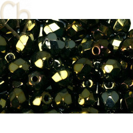 Perles a facettes 4mm  Jet Brown Iris