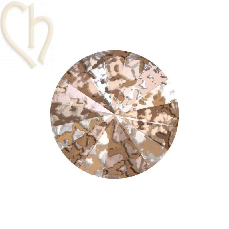 1122 - 08mm Rivoli Swarovski ROSE PATINA ROSPA