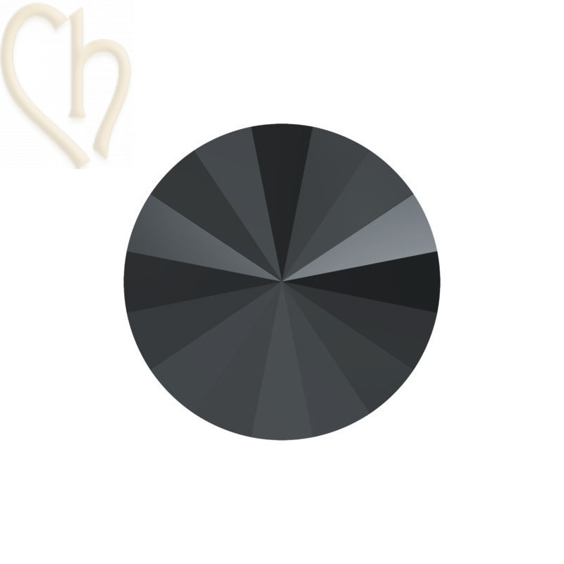 1122 - 14mm Rivoli Swarovski  Jet Hematite HEM