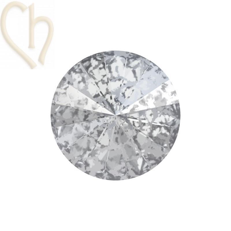 1122 - 14mm Rivoli Swarovski Silver Patina SILPA