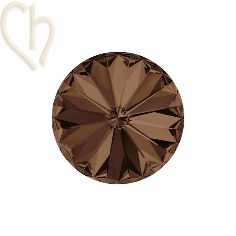 1122 - 14mm Rivoli Swarovski Smoked Topaz 220