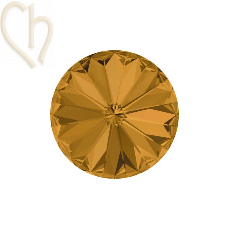 1122 - 14mm Rivoli Swarovski Topaz 203