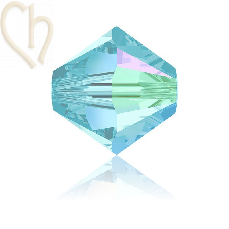 3mm Aquamarine AB Swarovski Toupie 202 AB
