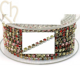 chaine acier avec strass sertie PP18 multi orient