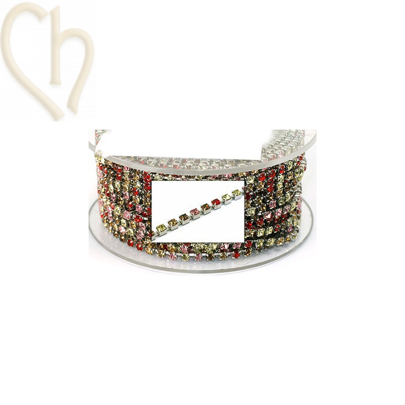 chaine acier avec strass sertie PP18 multi orient