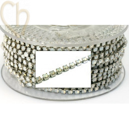 ketting staal met strass pp18 white opal