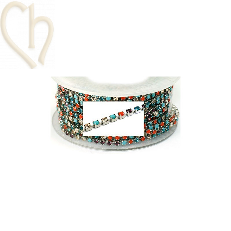 chaine acier avec strass sertie PP18 multi dancing