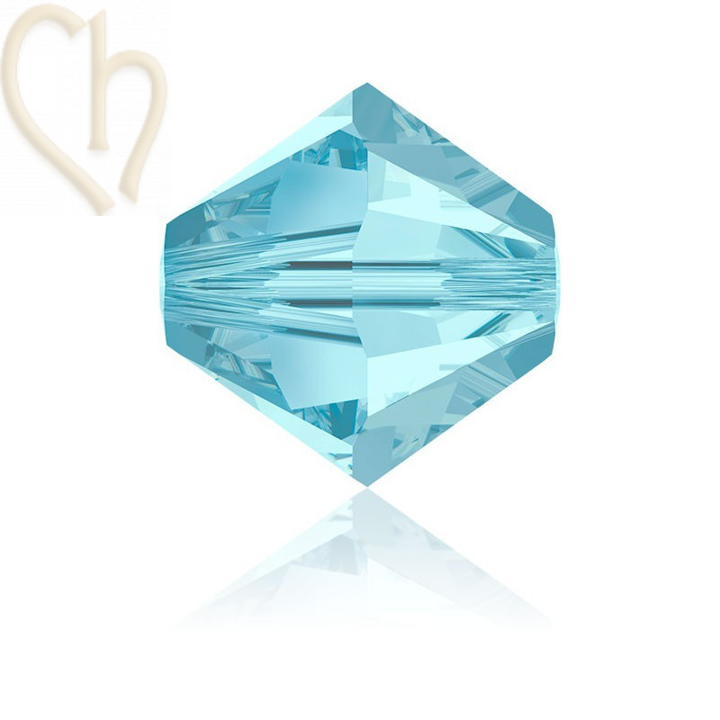 4mm Aquamarine Swarovski Bicone 202