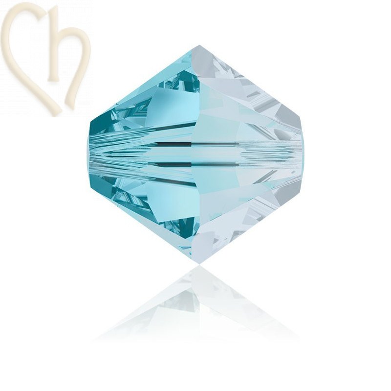 4mm Aquamarine satin Swarovski Toupie 202satin