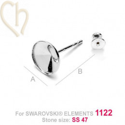 oorbellen zilver925 voor 1122 8mm Swarovski
