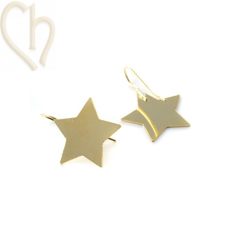 earrings gold for Swarovski Crystal Rocks "star"