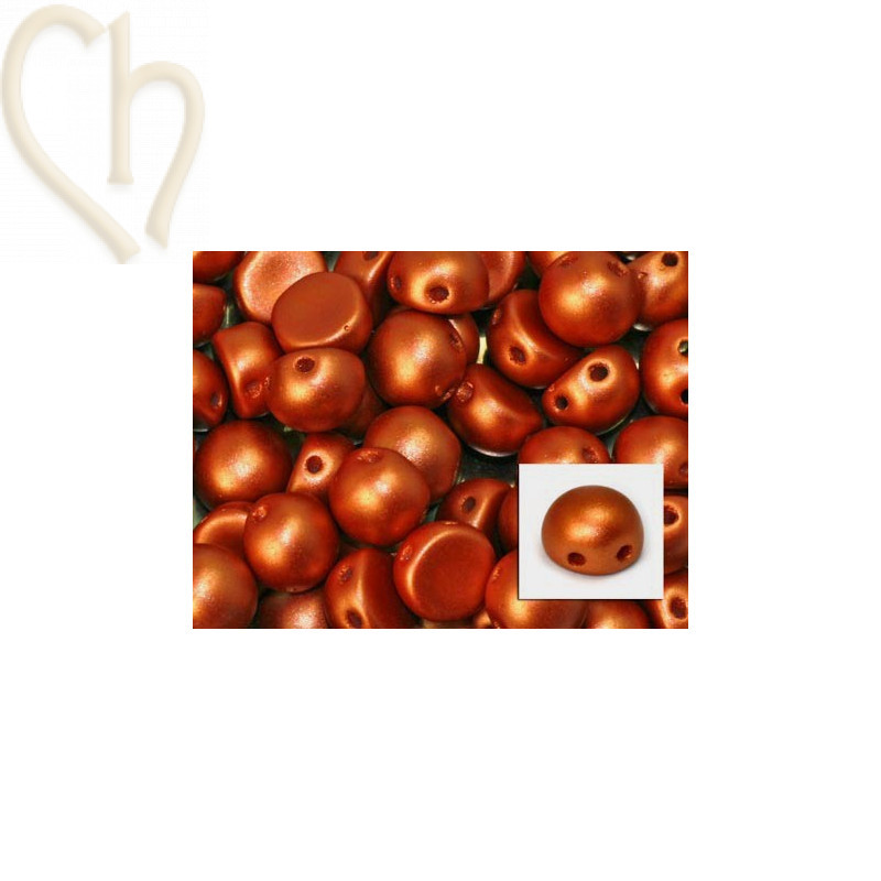 perle cabochon 2-hole 6mm COPPER