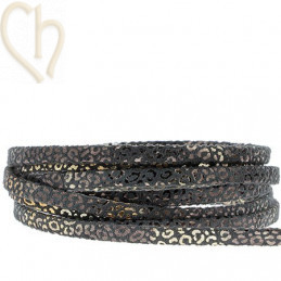 cuir leopard metal renforce 5mm noir or