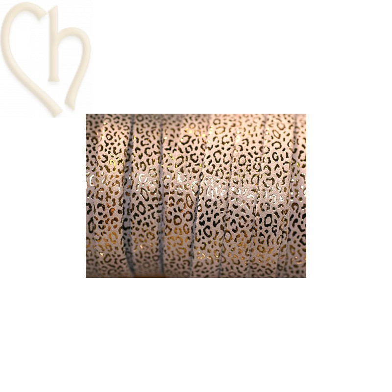 leder plat 10mm leopard metal versterkt sand