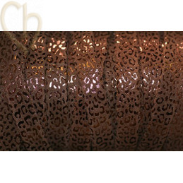 leather flat 10mm leopard metal brown