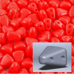Nib-Bit bead 6*5mm Opaque Coral Red