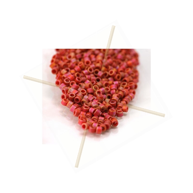 Delica 11/0 5gr.  Frost Opaque Glaze Rainbow Cardinal