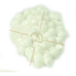Perles a facettes 4mm  White Opal