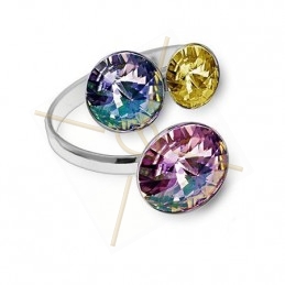 ring regelbaar zilver .925 voor Swarovski 8-10-12mm 1122 rivoli