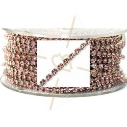 chaine acier avec strass sertie PP18 Light Rose