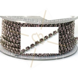 chain steel with strass PP18 Light Amethist