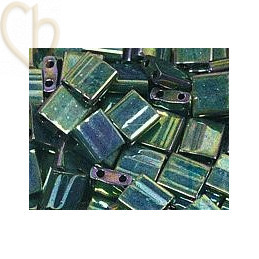 Tilla bead groen metal iris