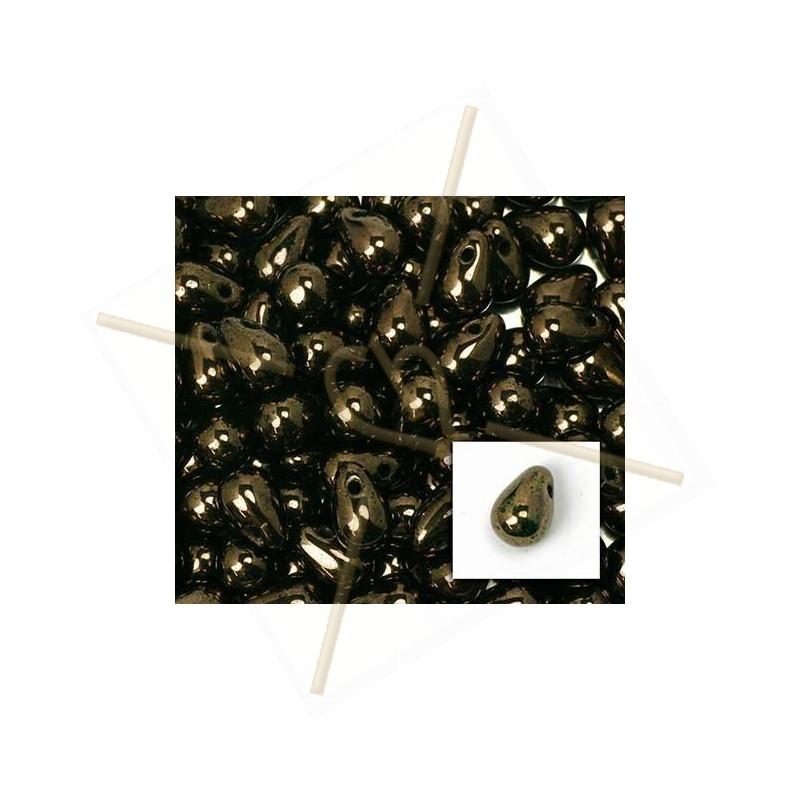 drop kralen 4*6mm opaque  OPAQUE CHOCOLATE BROWN
