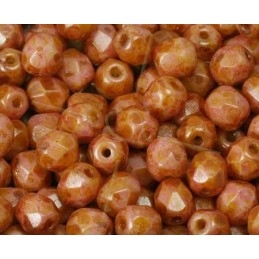 Red Dark Travertin Perles a facettes 4mm
