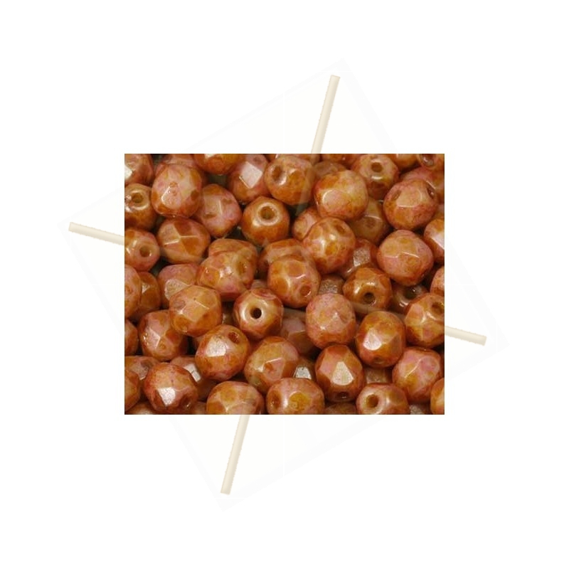 Red Dark Travertin facetkralen 4mm