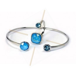 Bracelet rhodium "one size" pour Swarovski SS39 en SS24