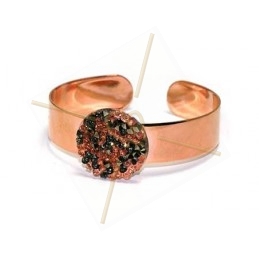 bracelet rhodium  "one size" voor Swarovski Crystal Rocks 24mm