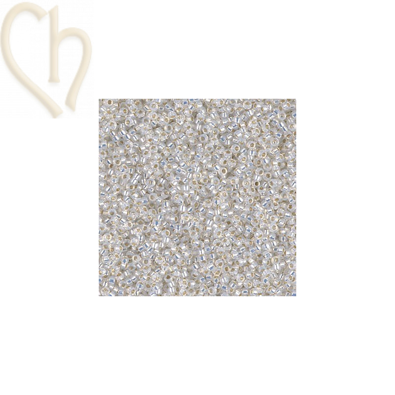 15/0 wit opal trou zilver