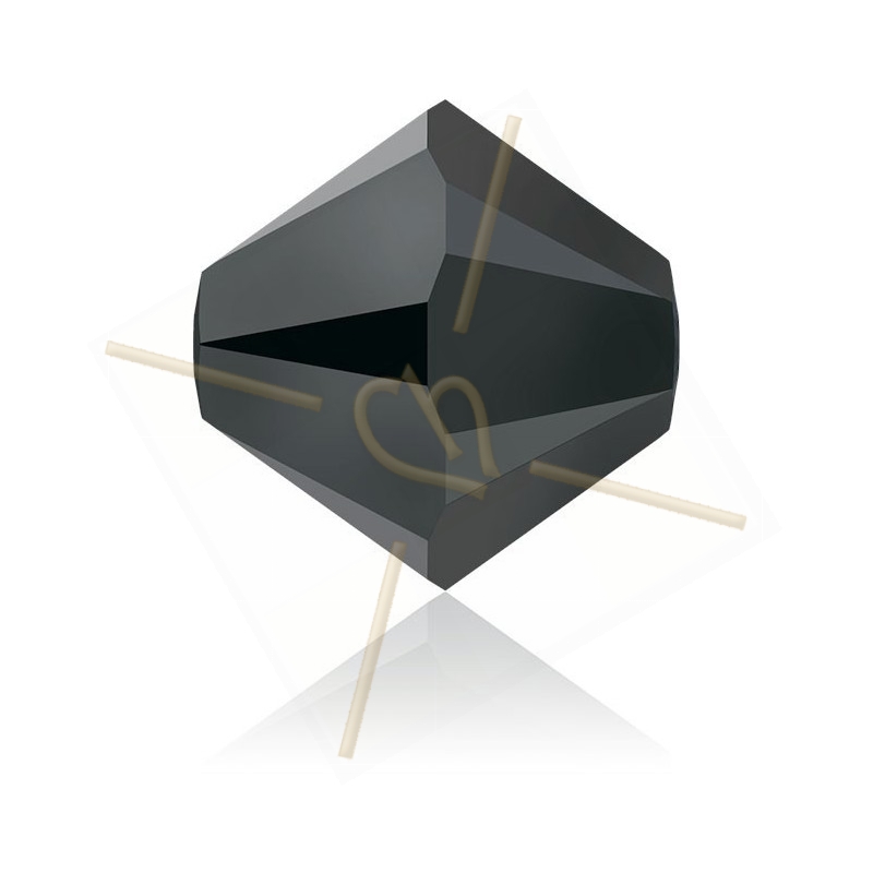 4mm toupie Hematite 2x Swarovski 280HEM2x