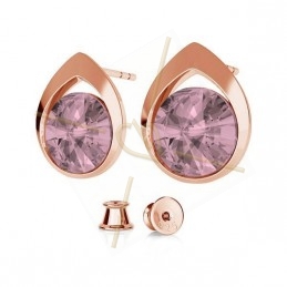 boucles d'oreille argent .925 pour Swarovski 1122 rivoli 8mm