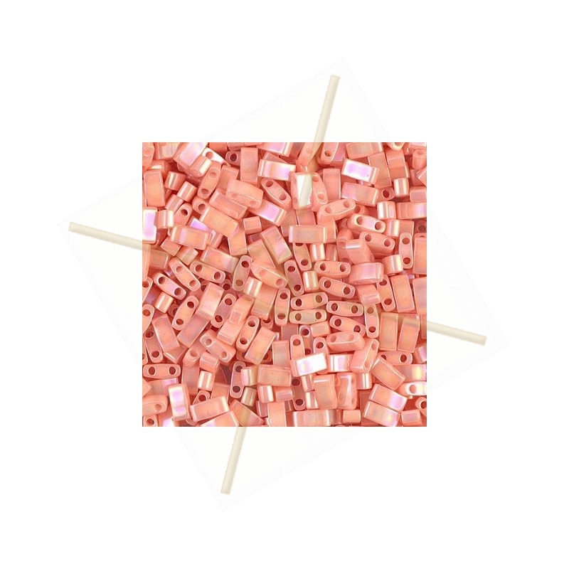 Half Tila Miyuki 5*2mm Opaque Salmon Luster