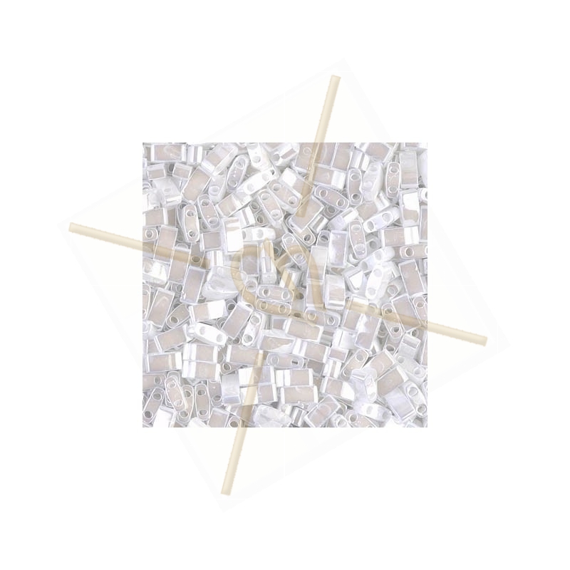 Half Tila Miyuki 5*2mm white pearl