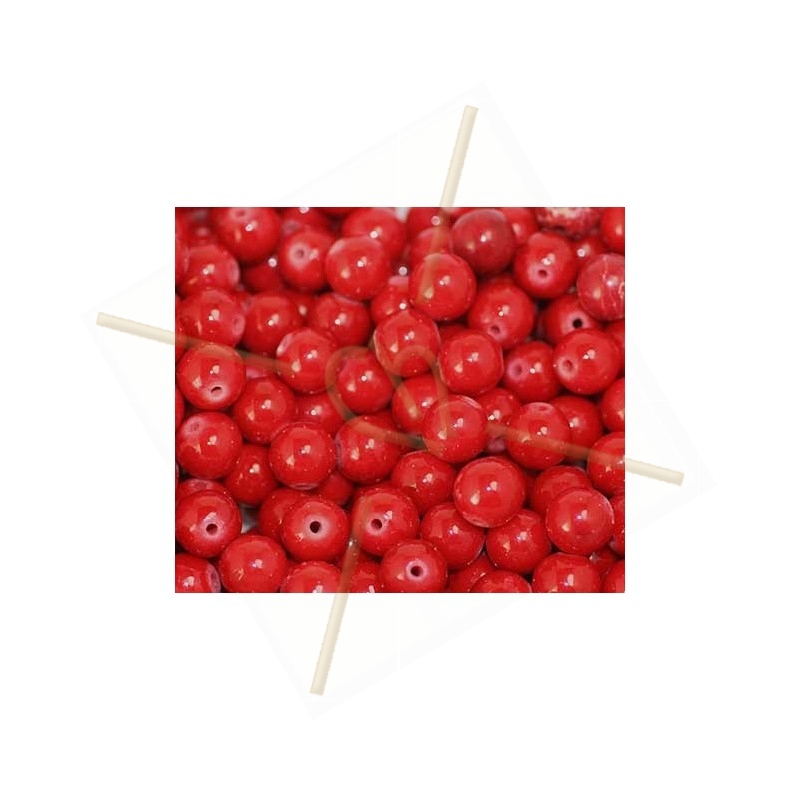 Pierre montagne rouge ronde 8mm