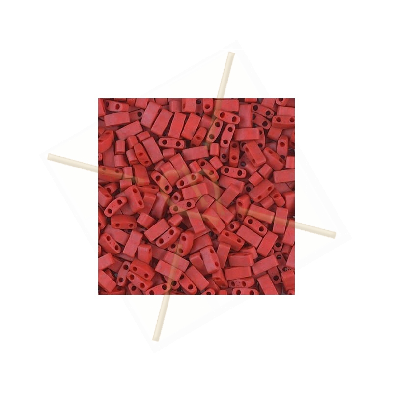 Half Tila Miyuki 5*2mm Orange Red Opaque Matted