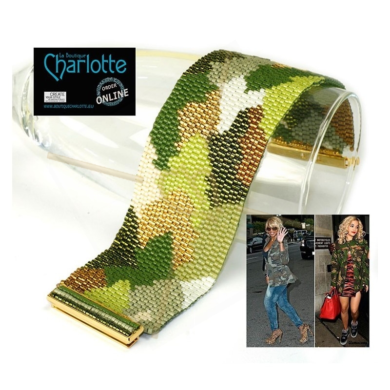 kit Double Peyote Armband Camouflage Green