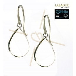 Boucles d'oreille acier Fashion rond 24mm Rhodium