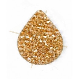 Swarovski Fine Rocks druppel 16*21mm Golden Shadow - Gold paillette